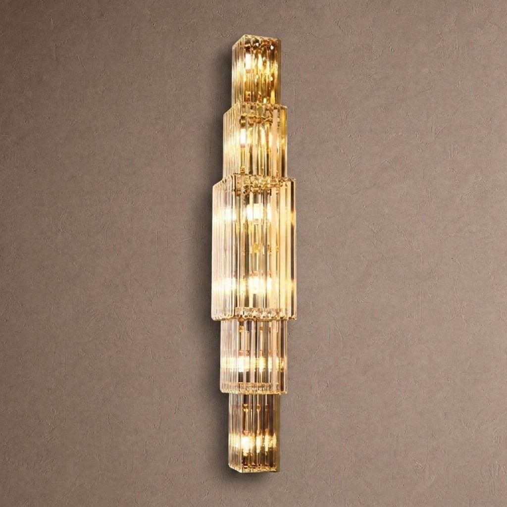 Light Luxury Crystal Layered Wall Lamp - Dia 8.7″(22cm) x H 39.4″(100cm)Blushlighting