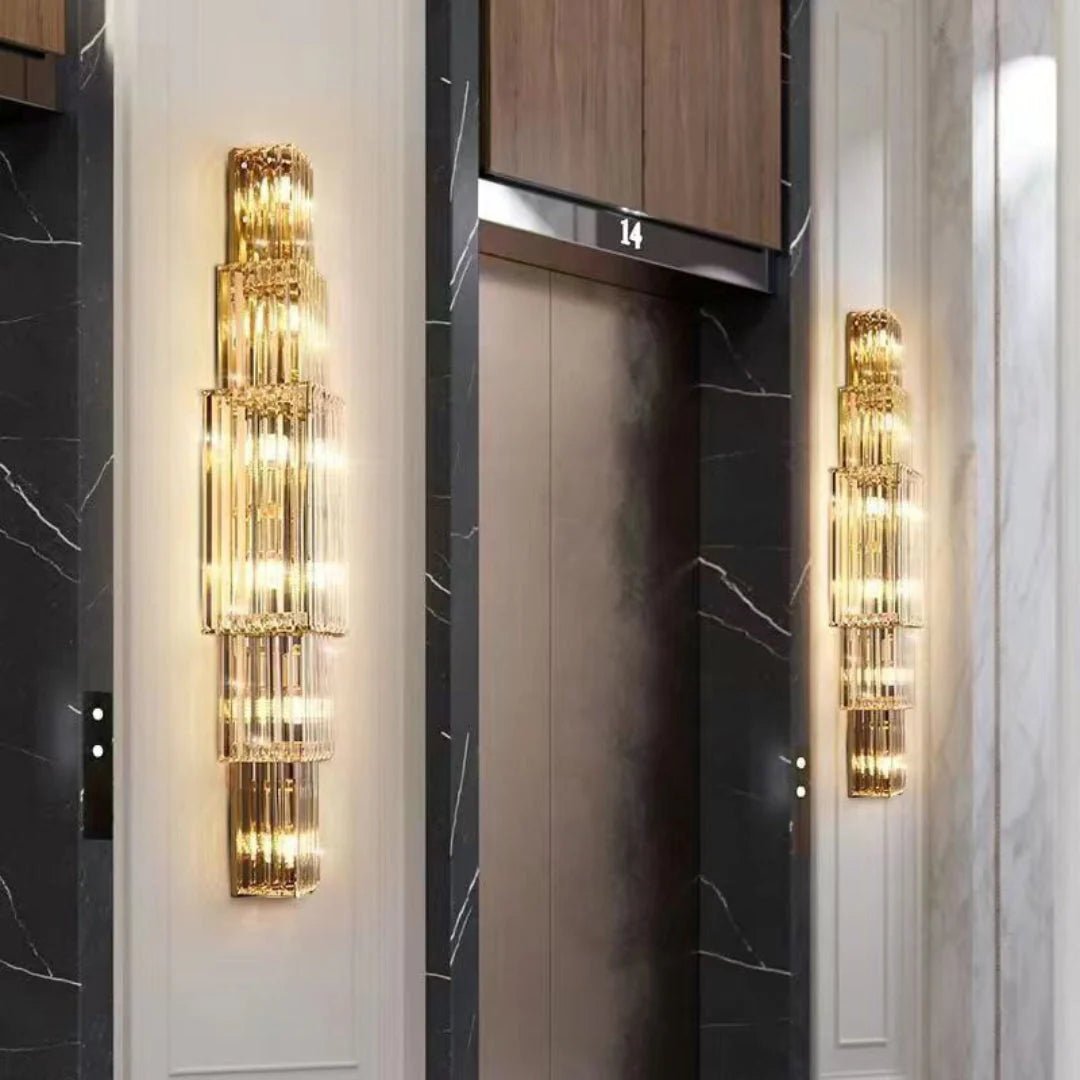 Light Luxury Crystal Layered Wall Lamp - Blushlighting