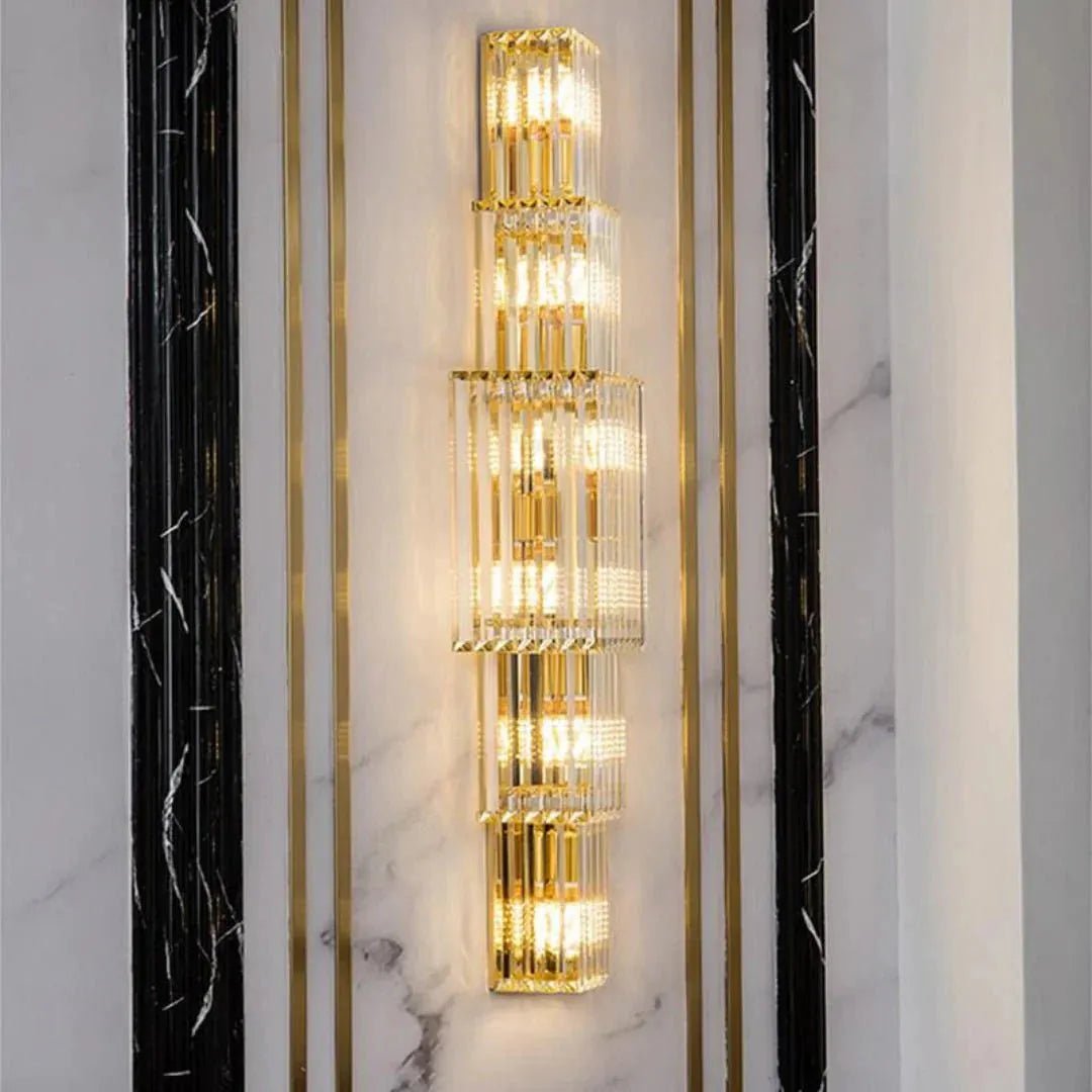 Light Luxury Crystal Layered Wall Lamp - Dia 7.9″(20cm) x H 31.5″(80cm)Blushlighting