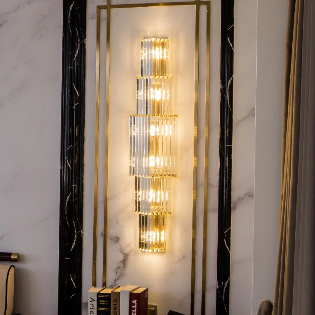 Light Luxury Crystal Layered Wall Lamp - Blushlighting