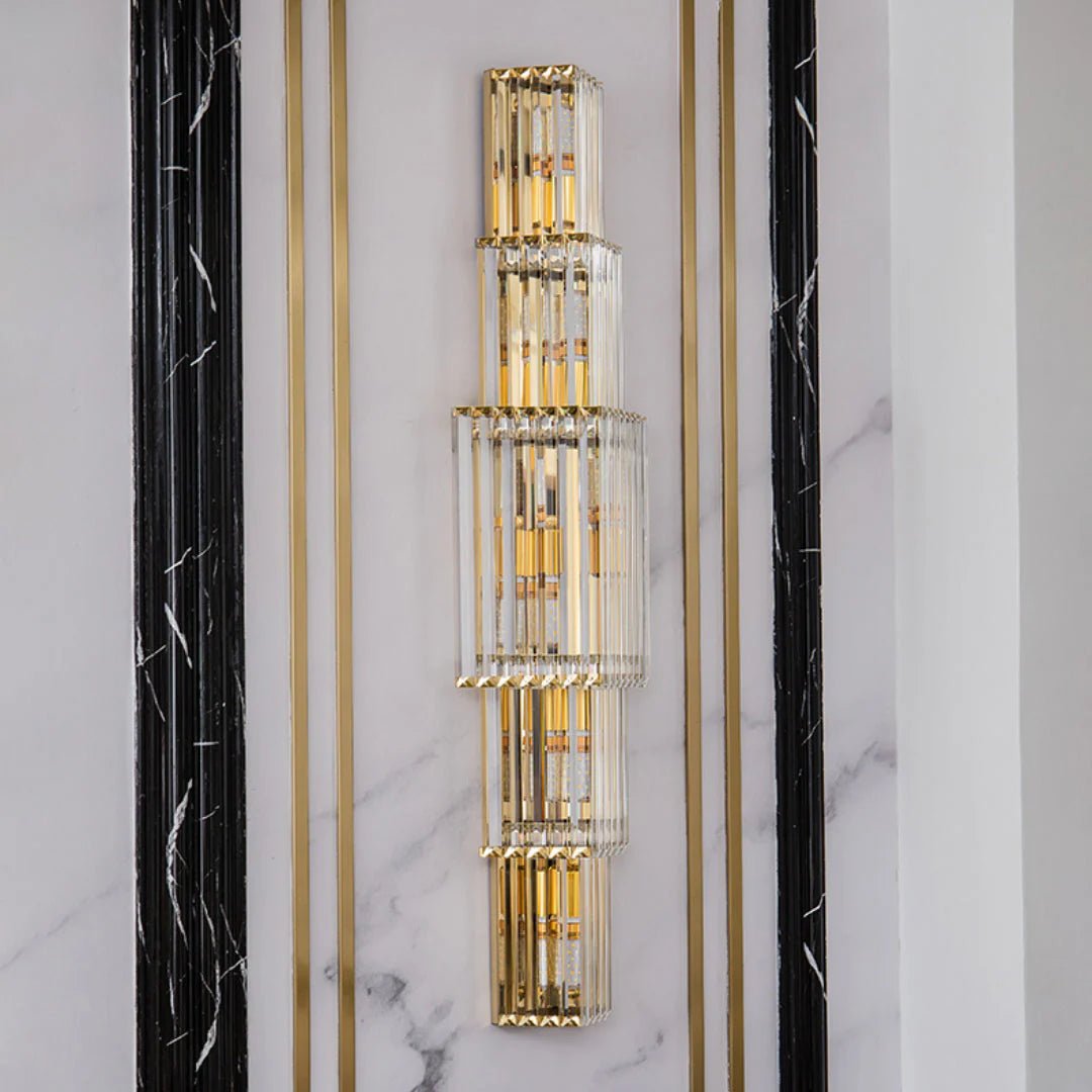 Light Luxury Crystal Layered Wall Lamp - Blushlighting