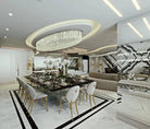 Light Luxury Round/Oval Flush Mount Crystal Chandelier - Oval: L31.5"*W15.8"*H11.8"Warm LightBlushlighting