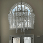 Light Luxury Silver Flower Branch Chandelier with Icicle Details for Bedroom Dining Room and Hallway - 9 Lights/D 23.6"*H 27.8"Warm LightBlushlighting