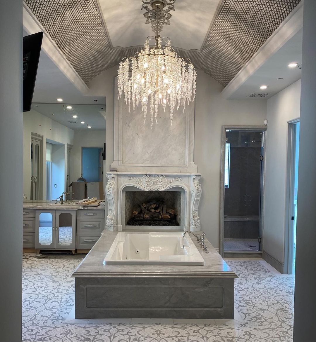 Light Luxury Silver Flower Branch Chandelier with Icicle Details for Bedroom Dining Room and Hallway - 9 Lights/D 23.6"*H 27.8"Warm LightBlushlighting