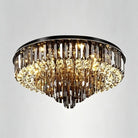 Light Luxury Smoke Gray Round Crystal Flush Mount - D59.28''*H23.8''/107.6kgWarm LightBlushlighting