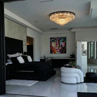 Light Luxury Smoke Gray Round Crystal Flush Mount - D59.28''*H23.8''/107.6kgWarm LightBlushlighting