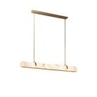 Linear Alabaster Chandelier, Kitchen Island Pendant Light - L 60cm x W 9cm x H 9cm / L 23.6″ x W 3.5″ x H 3.5″Brass & WhiteWarm LightBlushlighting