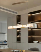 Linear Alabaster Chandelier, Kitchen Island Pendant Light - L 60cm x W 9cm x H 9cm / L 23.6″ x W 3.5″ x H 3.5″Brass & WhiteWarm LightBlushlighting