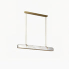 Linear Alabaster Chandelier, Kitchen Island Pendant Light - L 60cm x W 9cm x H 9cm / L 23.6″ x W 3.5″ x H 3.5″Brass & WhiteWarm LightBlushlighting