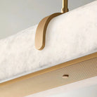 Linear Alabaster Chandelier, Kitchen Island Pendant Light - L 60cm x W 9cm x H 9cm / L 23.6″ x W 3.5″ x H 3.5″Brass & WhiteWarm LightBlushlighting