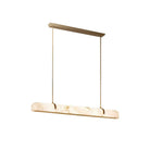 Linear Alabaster Chandelier, Kitchen Island Pendant Light - L 60cm x W 9cm x H 9cm / L 23.6″ x W 3.5″ x H 3.5″Brass & WhiteWarm LightBlushlighting
