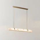 Linear Alabaster Chandelier, Kitchen Island Pendant Light - L 60cm x W 9cm x H 9cm / L 23.6″ x W 3.5″ x H 3.5″Brass & WhiteWarm LightBlushlighting