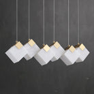 Linear Alabaster Cube Chandelier 6-Light Brass Island Pendant Light - 10-Lights ∅ 47.2" x H 3.9"Gold & WhiteBlushlighting