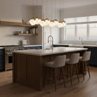 Linear Alabaster Cube Chandelier 6-Light Brass Island Pendant Light - 10-Lights ∅ 47.2" x H 3.9"Gold & WhiteBlushlighting