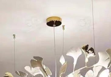 Linear Ginkgo Ceramic Chandelier for Dining Room/Kitchen Island-Chandeliers-Blushlighting-Blushlighting