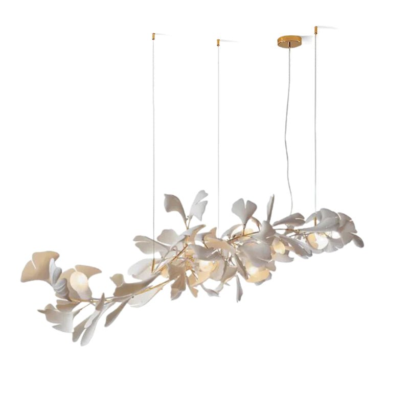 Linear Ginkgo Ceramic Chandelier for Dining Room/Kitchen Island-Chandeliers-Blushlighting-Blushlighting