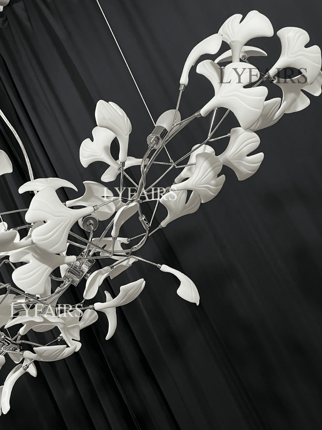 Linear Ginkgo Ceramic Chandelier for Dining Room/Kitchen Island-Chandeliers-Blushlighting-Blushlighting