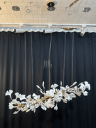 Linear Ginkgo Ceramic Chandelier for Dining Room/Kitchen Island-Chandeliers-Blushlighting-Blushlighting