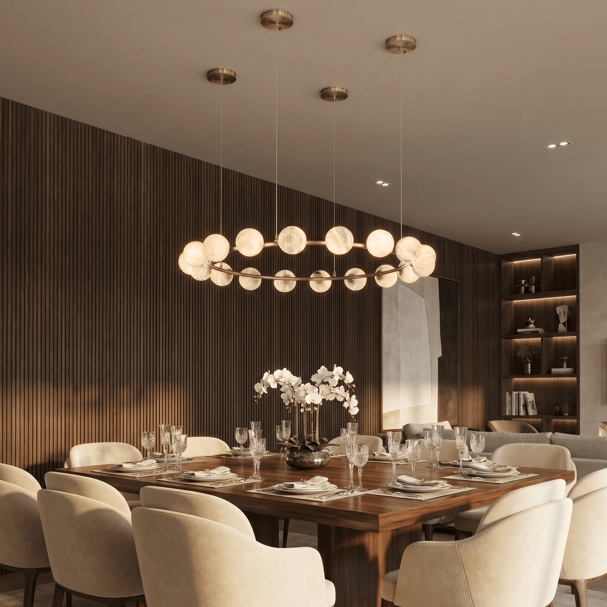 Linear Orb Pendant Alabaster - Blushlighting