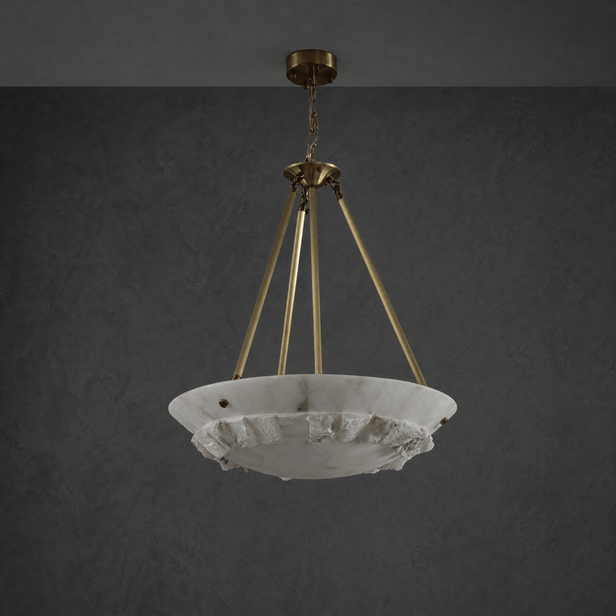 Lithmora Modern Brass Alabaster Pendant Light - D400Blushlighting