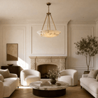 Lithmora Modern Brass Alabaster Pendant Light - D400Blushlighting