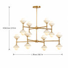 Living Room Chandelier – Refined Modern Aveline - L30.7” x H21.5”Blushlighting