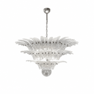 Living Room Chandelier | Sculptural Floral Glass Style | Floralys - ClearD23.6” × H23.6” (2 Tiers)Blushlighting