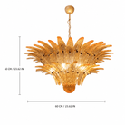 Living Room Chandelier | Sculptural Floral Glass Style | Floralys - AmberD23.6” × H23.6” (2 Tiers)Blushlighting