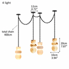 Living Room Chandelier – Sculptural Modern Aurelia - 4 Lights - D4” x H8”Blushlighting