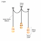 Living Room Chandelier – Sculptural Modern Aurelia - 3 Lights - D4” x H8”Blushlighting