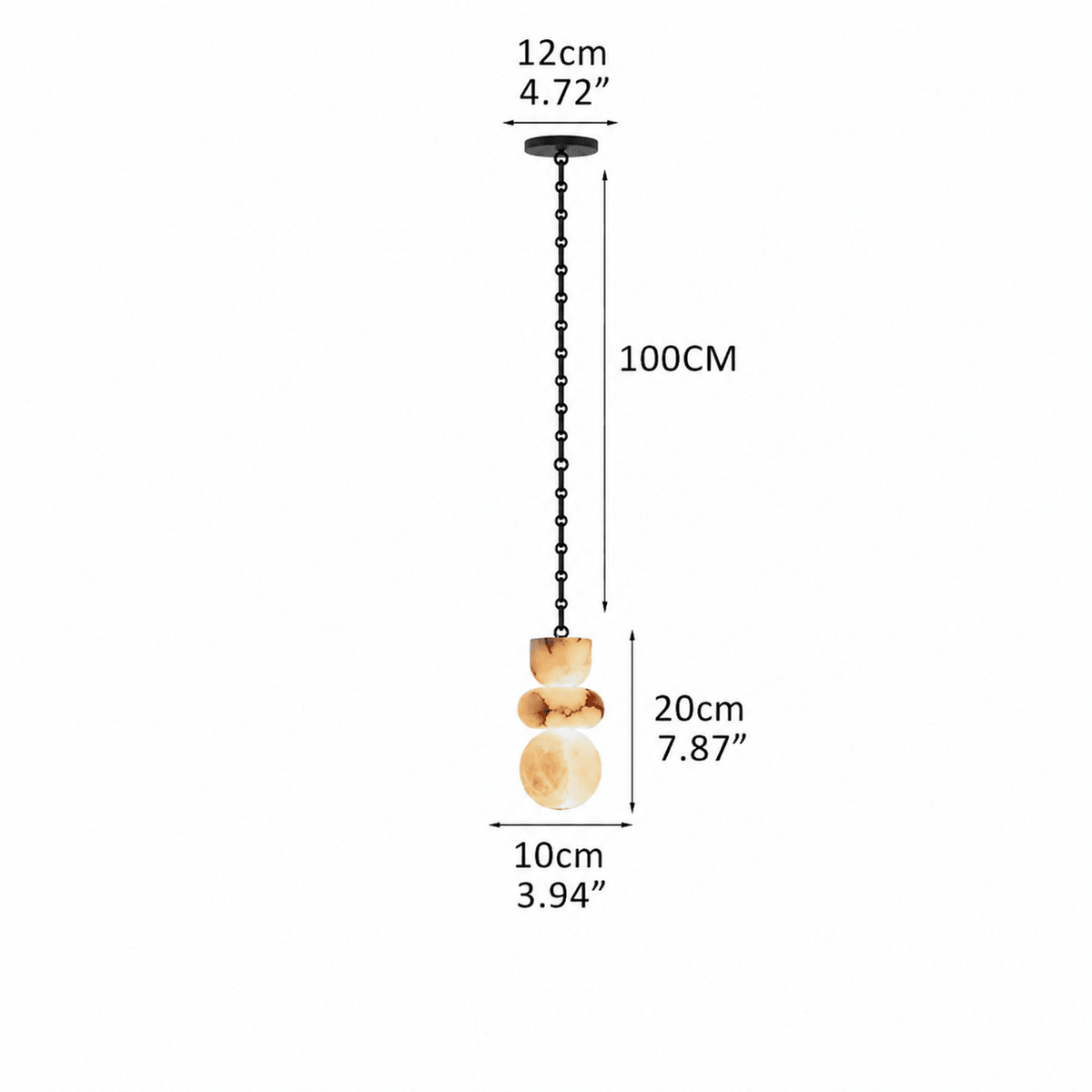Living Room Chandelier – Sculptural Modern Aurelia - 1 Light - D4” x H8” (A Style)Blushlighting