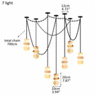 Living Room Chandelier – Sculptural Modern Aurelia - 7 Lights - D4” x H8”Blushlighting
