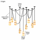 Living Room Chandelier – Sculptural Modern Aurelia - 9 Lights - D4” x H8”Blushlighting