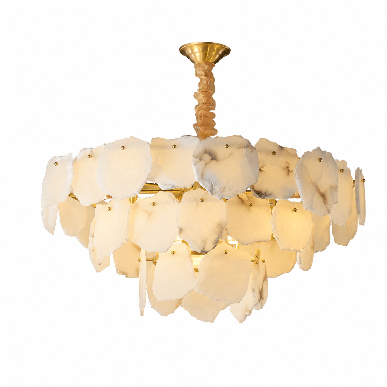 Living Room Chandelier | Spanish Alabaster French Art Deco | Celestara - Ø45 cmBlushlighting