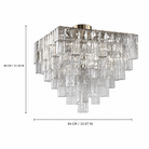 Living Room Flush Mount Chandelier | Art Deco Glass | Crystara - ChromeBlushlighting