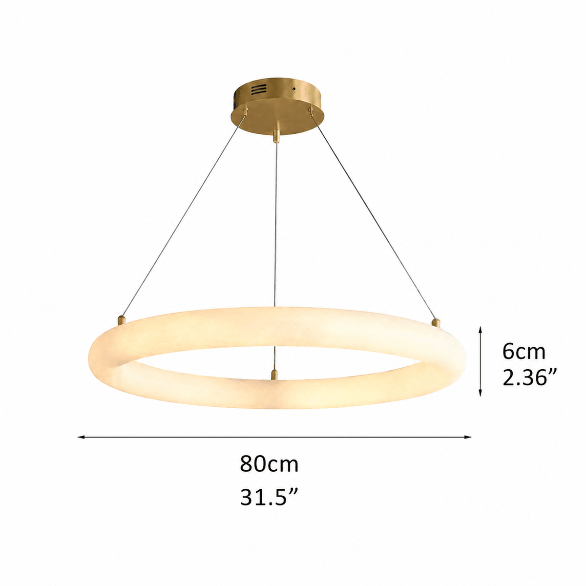 Living Room Ring Pendant | Spanish Alabaster Minimalist | Orbisara - Ø80 cmBlushlighting