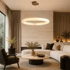 Living Room Ring Pendant | Spanish Alabaster Minimalist | Orbisara - Ø60 cmBlushlighting