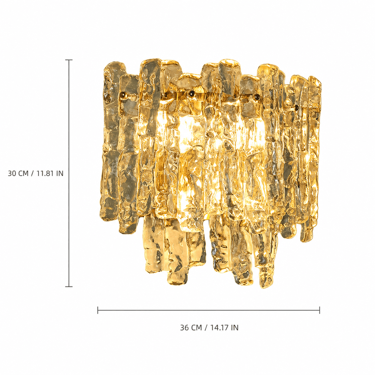 Living Room Wall Sconce | Murano-Style Textured Glass | Aureline - ClearBlushlighting