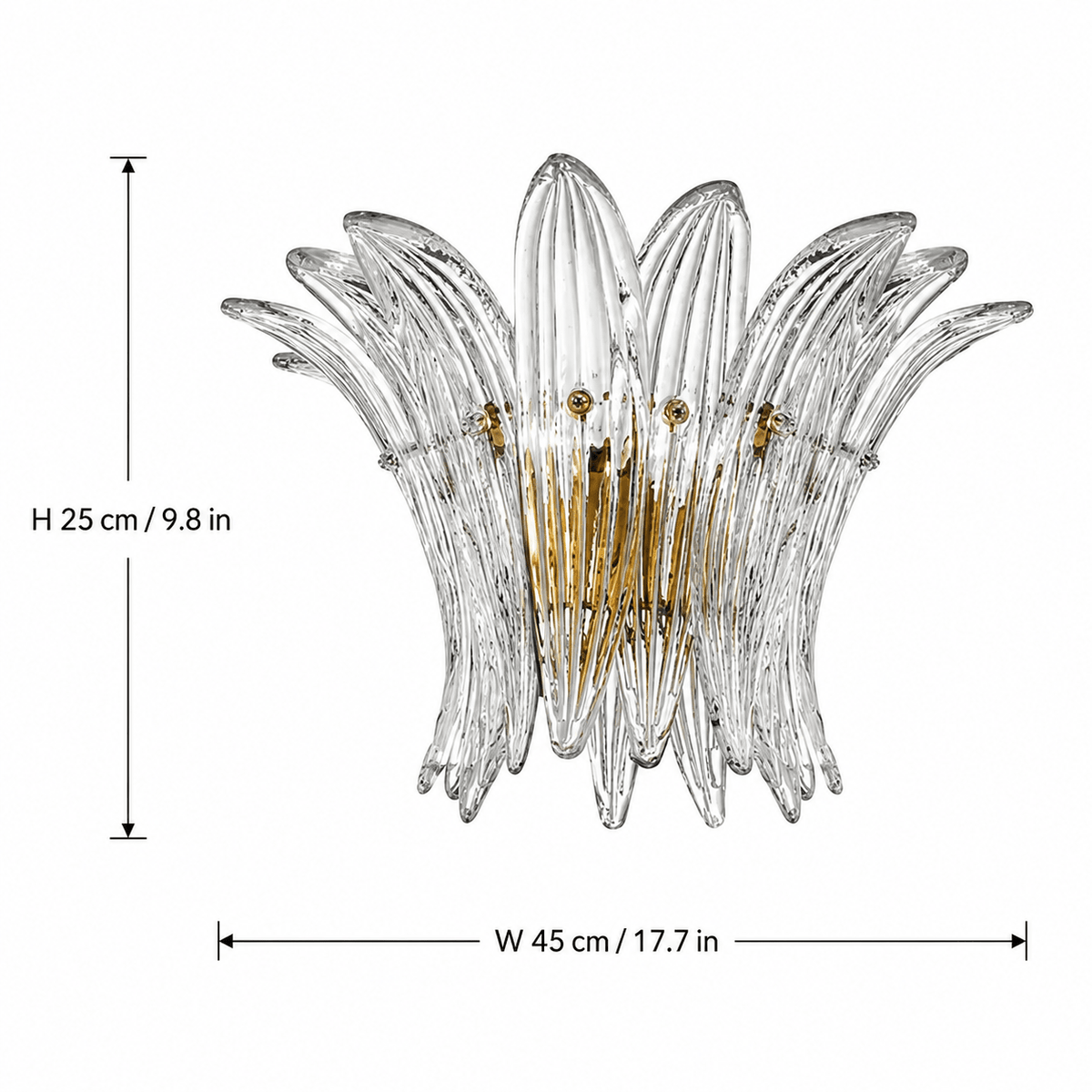 Living Room Wall Sconce | Sculptural Floral Glass Style | Celestia - W17.7” × H9.8”Blushlighting