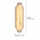 Living Room Wall Sconce | Spanish Alabaster Art Deco | Arcelis - H75 x W20 cm (29.5 x 7.9 in)Blushlighting