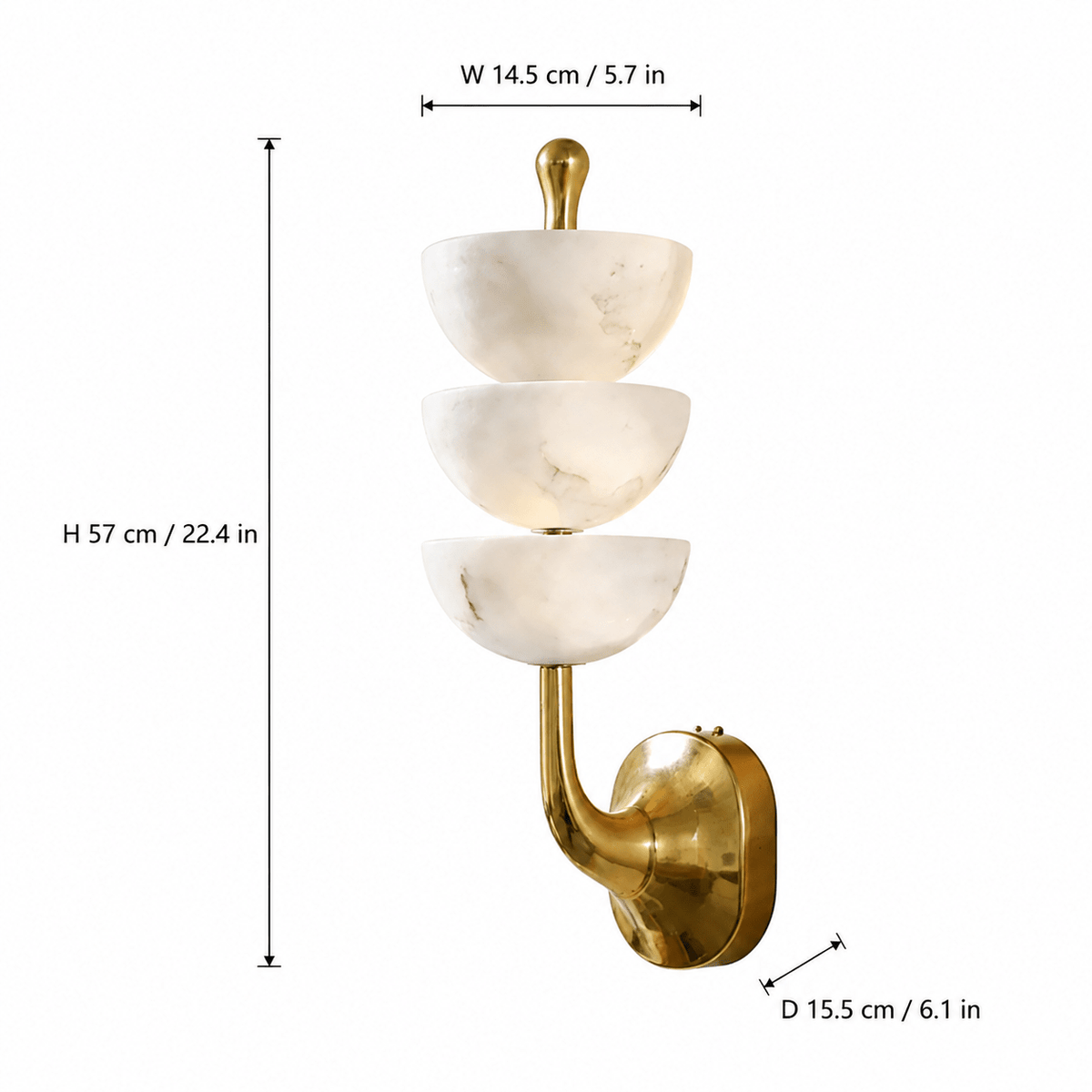 Living Room Wall Sconce | Spanish Alabaster Mid-Century Modern | Calista - W5.71 × H22.44 × D6.10 inBlushlighting