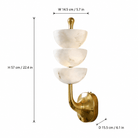Living Room Wall Sconce | Spanish Alabaster Mid-Century Modern | Calista - W5.71 × H22.44 × D6.10 inBlushlighting