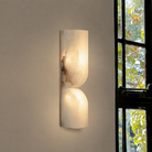 Living Room Wall Sconce | Spanish Alabaster Minimalist | Avenor - 35 cmBlushlighting