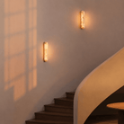 Living Room Wall Sconce | Spanish Alabaster Minimalist | Valora - W3.94 × H18.11 inBlushlighting