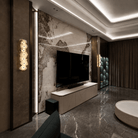 Living Room Wall Sconce | Spanish Alabaster Organic Modern | Petalune - 1 LightBlushlighting