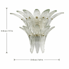 Living Room Wall Sconce | Two-Tier Glass Leaf Style | Seraphia - D16.9” × H17.7”Blushlighting