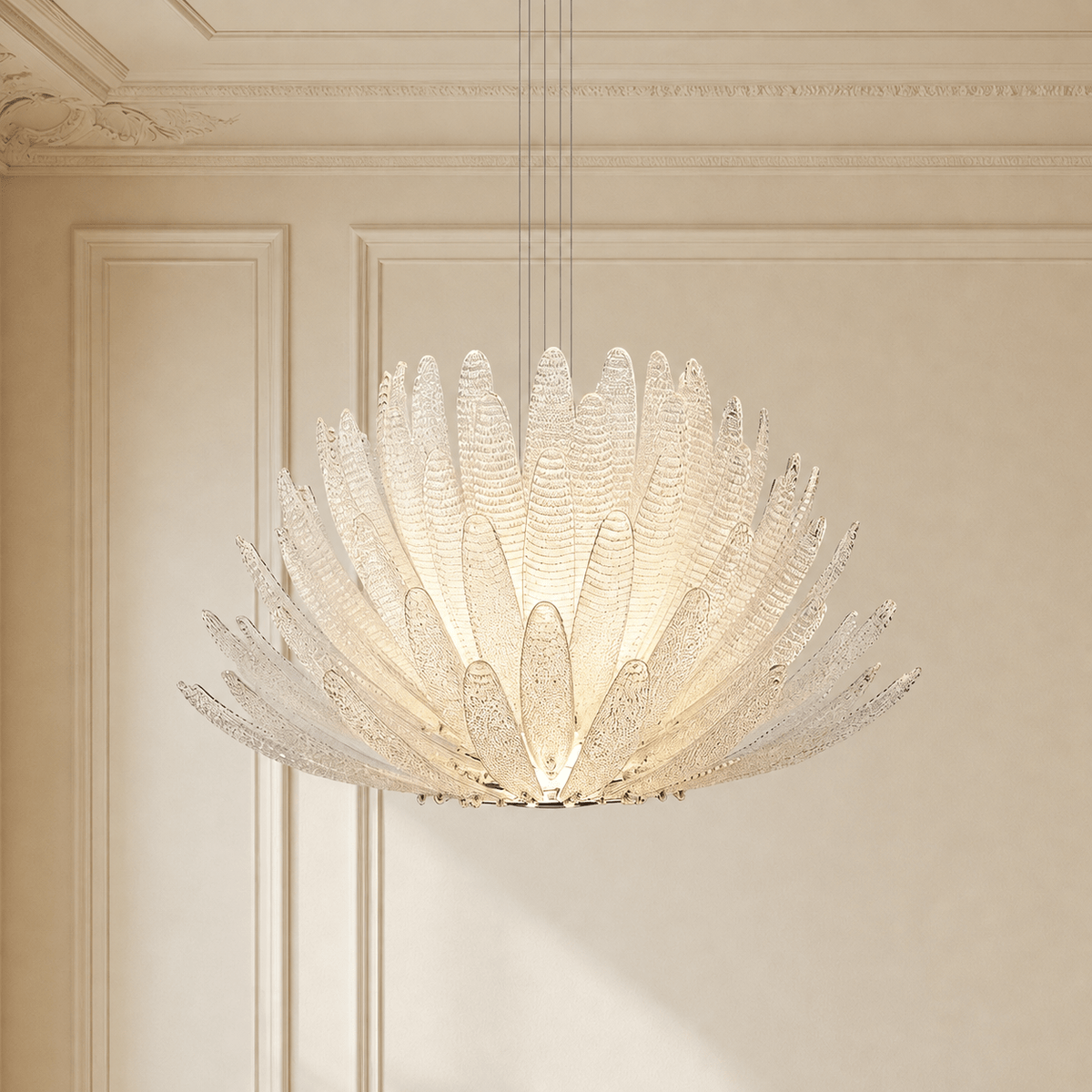Living Room/Bedroom Chandelier – Artisan Murano Style Calista - 32.7" Dia x 21.7" HBlushlighting