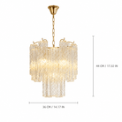 Living Room/Bedroom Chandelier – Artisan Murano Style Elaris Cascade - 14.1 in (35 cm) / 4-LightBlushlighting