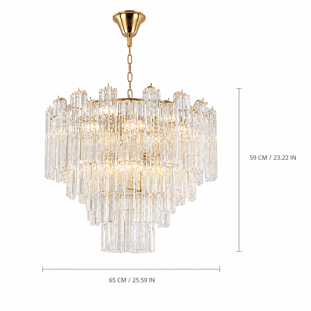 Living Room/Bedroom Chandelier – Artisan Murano Style Elaris Cascade - 25.5 in (65 cm) / 13-LightBlushlighting