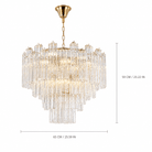 Living Room/Bedroom Chandelier – Artisan Murano Style Elaris Cascade - 25.5 in (65 cm) / 13-LightBlushlighting